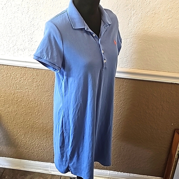 Ralph Lauren (X/L T/G) Blue shirt dress 100% cotton in good worn condition - Picture 1 of 6